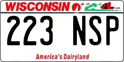 WI license plate 223NSP