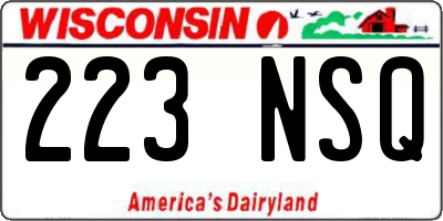 WI license plate 223NSQ