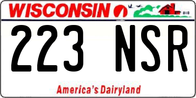 WI license plate 223NSR
