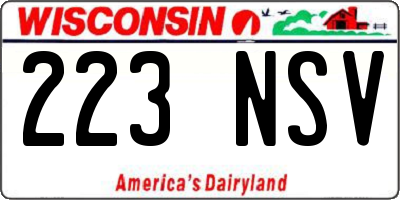 WI license plate 223NSV