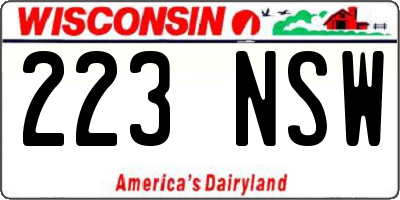 WI license plate 223NSW