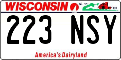 WI license plate 223NSY