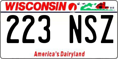 WI license plate 223NSZ