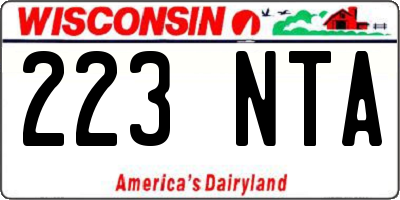 WI license plate 223NTA
