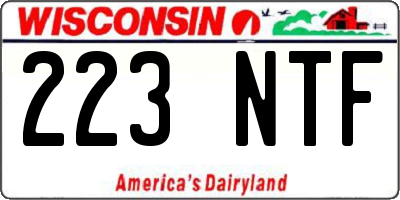 WI license plate 223NTF