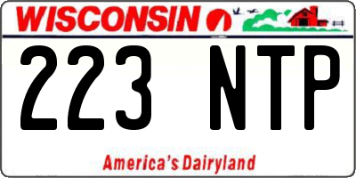 WI license plate 223NTP