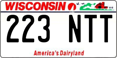 WI license plate 223NTT