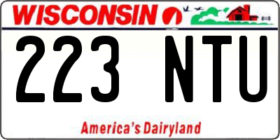 WI license plate 223NTU