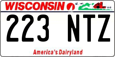 WI license plate 223NTZ