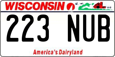 WI license plate 223NUB