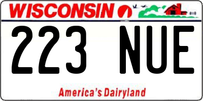 WI license plate 223NUE