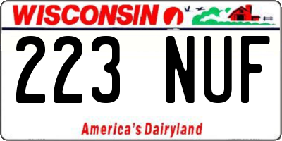 WI license plate 223NUF