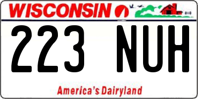 WI license plate 223NUH