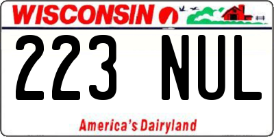 WI license plate 223NUL