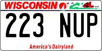 WI license plate 223NUP