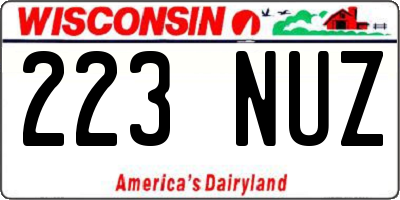 WI license plate 223NUZ