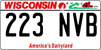 WI license plate 223NVB