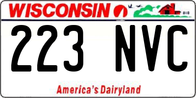 WI license plate 223NVC
