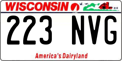 WI license plate 223NVG