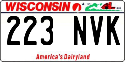 WI license plate 223NVK