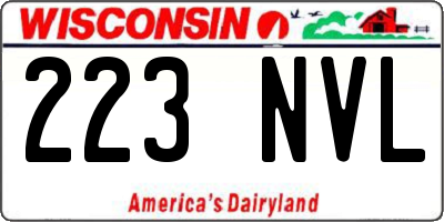 WI license plate 223NVL