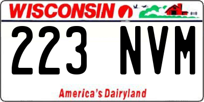 WI license plate 223NVM