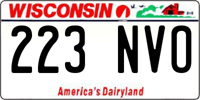 WI license plate 223NVO