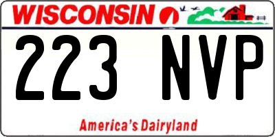 WI license plate 223NVP
