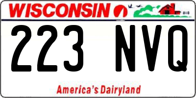 WI license plate 223NVQ