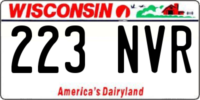 WI license plate 223NVR