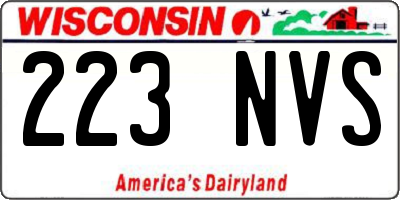 WI license plate 223NVS