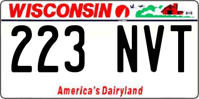 WI license plate 223NVT