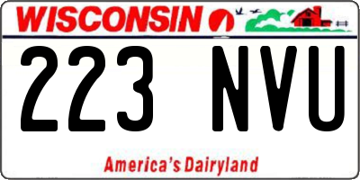 WI license plate 223NVU