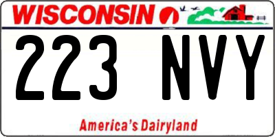 WI license plate 223NVY