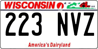 WI license plate 223NVZ