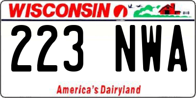 WI license plate 223NWA