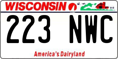 WI license plate 223NWC