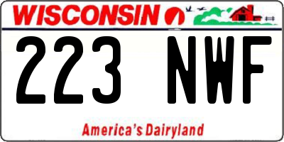 WI license plate 223NWF