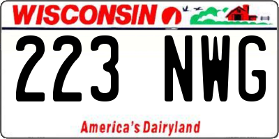 WI license plate 223NWG