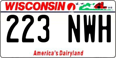 WI license plate 223NWH