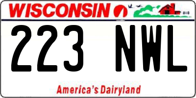 WI license plate 223NWL