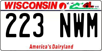 WI license plate 223NWM