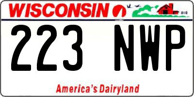 WI license plate 223NWP