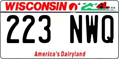 WI license plate 223NWQ