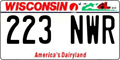WI license plate 223NWR