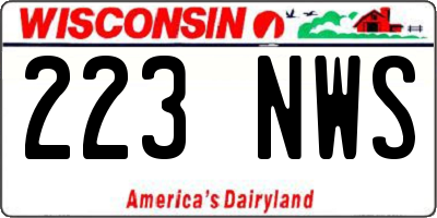 WI license plate 223NWS