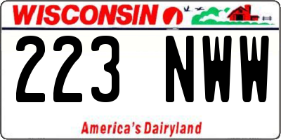 WI license plate 223NWW