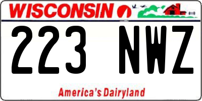 WI license plate 223NWZ