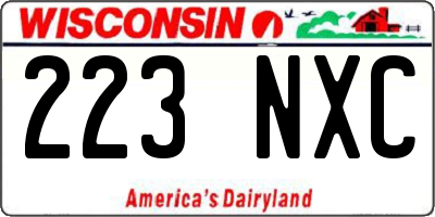 WI license plate 223NXC