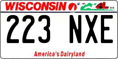 WI license plate 223NXE